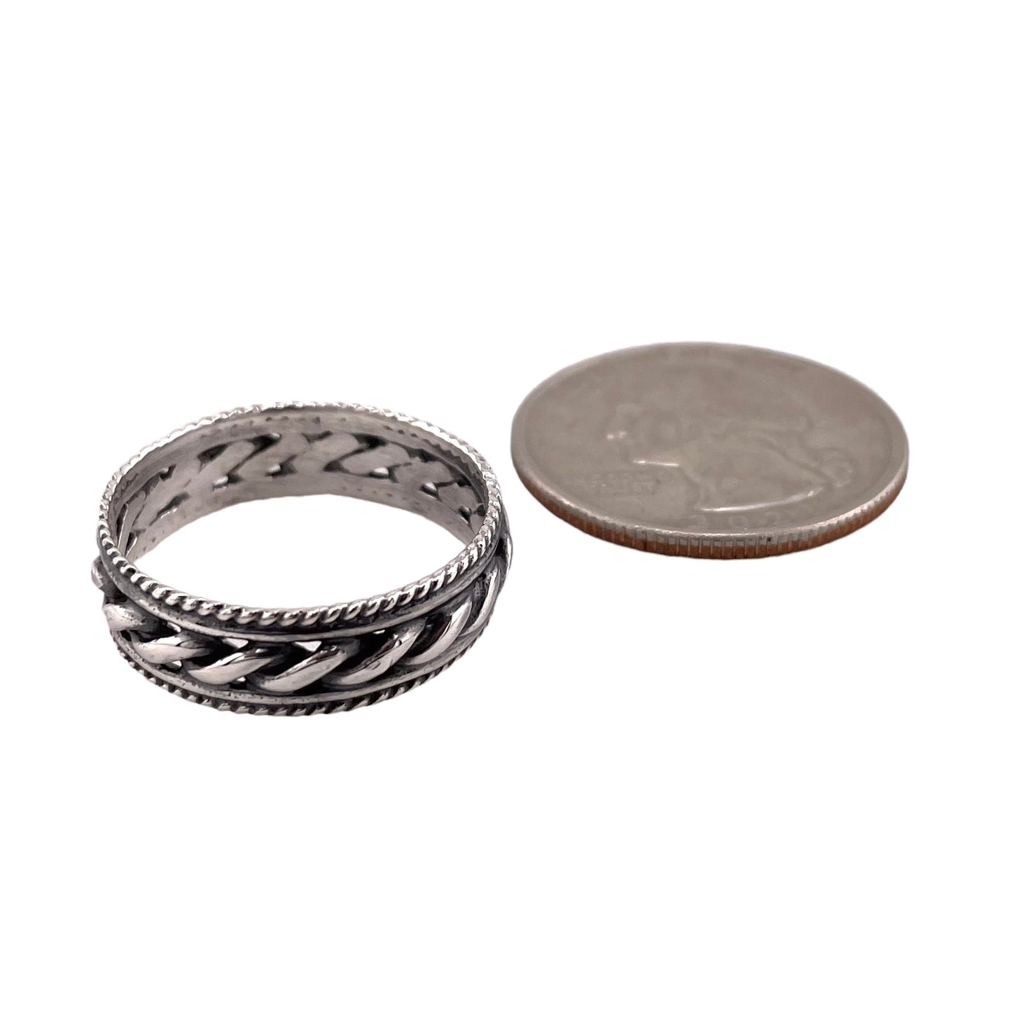 Rope 6mm Band Ring Sterling Silver