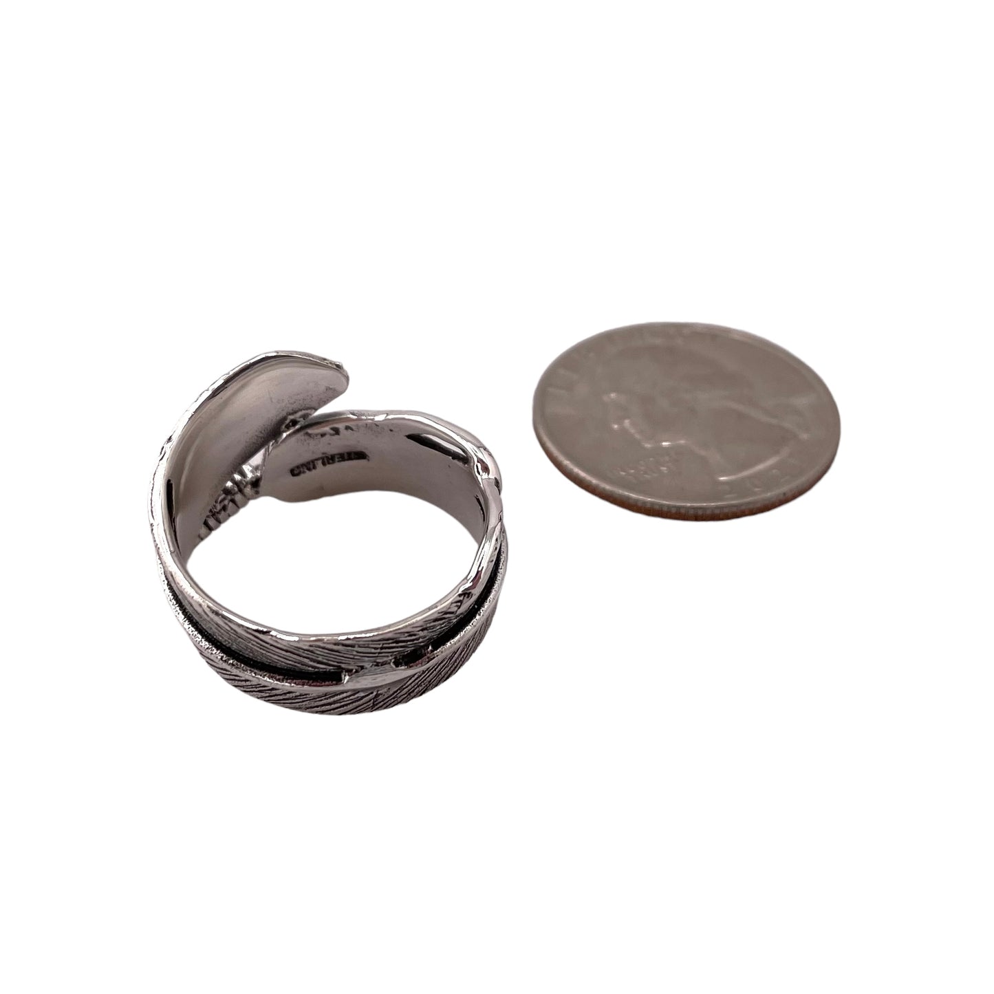 Feather Wrap 12mm Ring Sterling Silver
