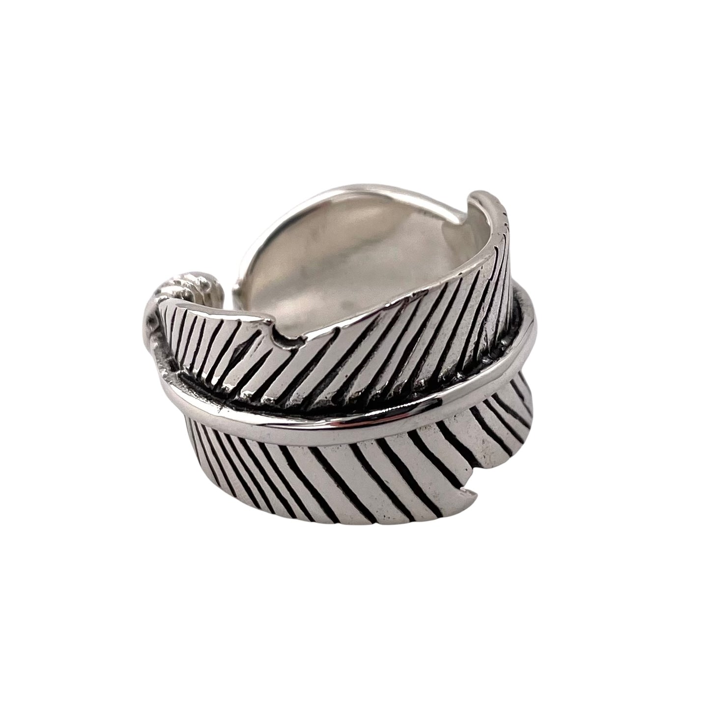 Feather Wrap 14mm Ring Sterling Silver