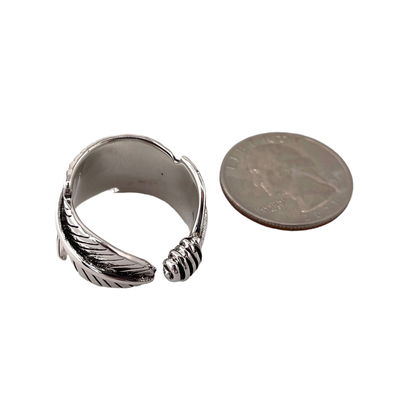 Feather Wrap 14mm Ring Sterling Silver