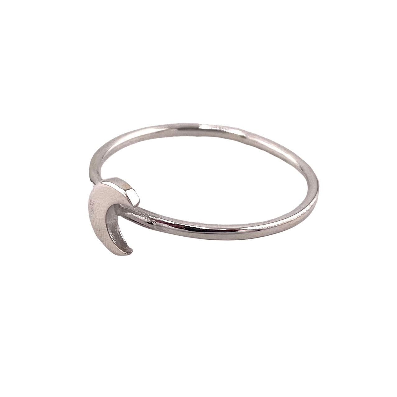 Crescent Moon Ring Sterling Silver