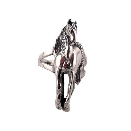 Large Horse Ring Sterling Silver