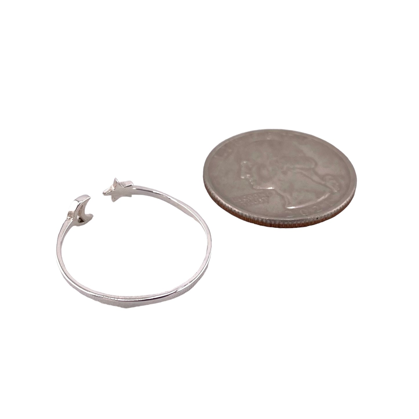 Star and Moon Ring Sterling Silver