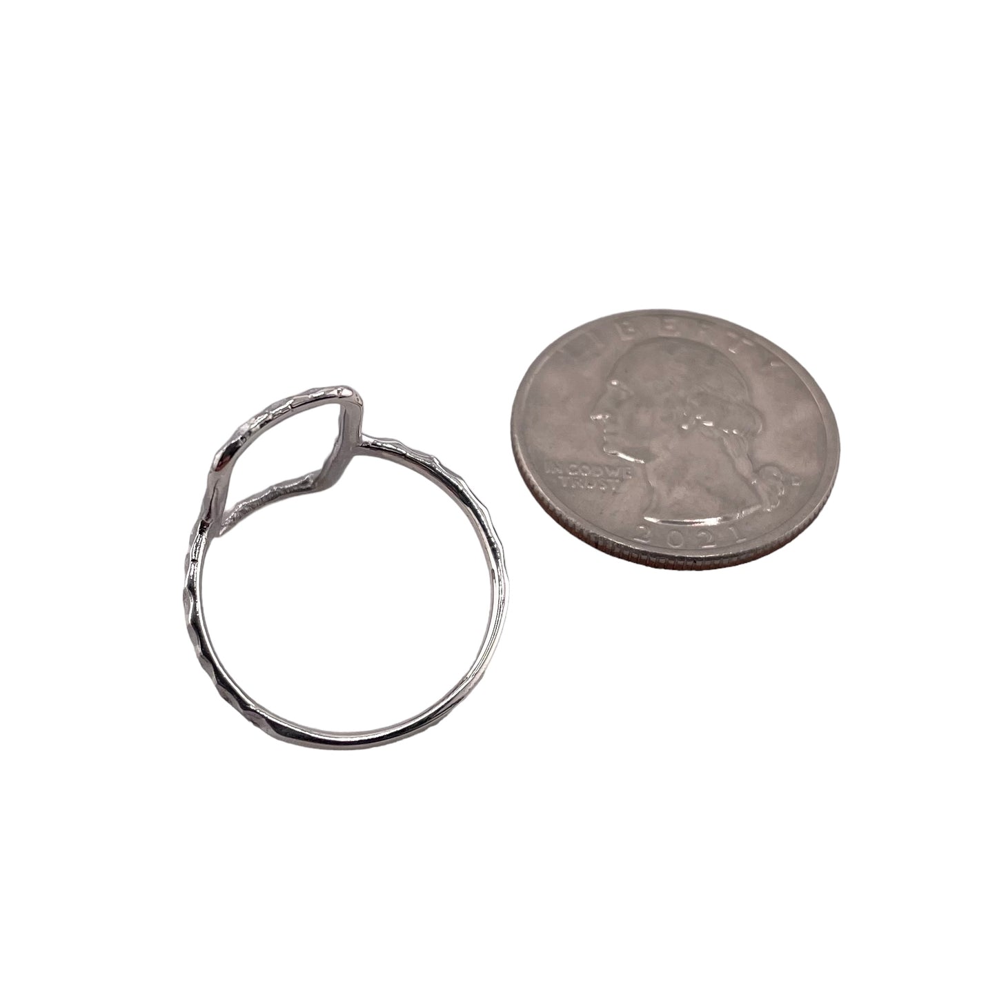 Hammered Rectangle Ring Sterling Silver