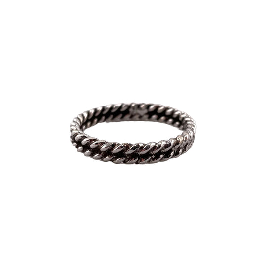 Double Rope 4mm Band Ring Sterling Silver