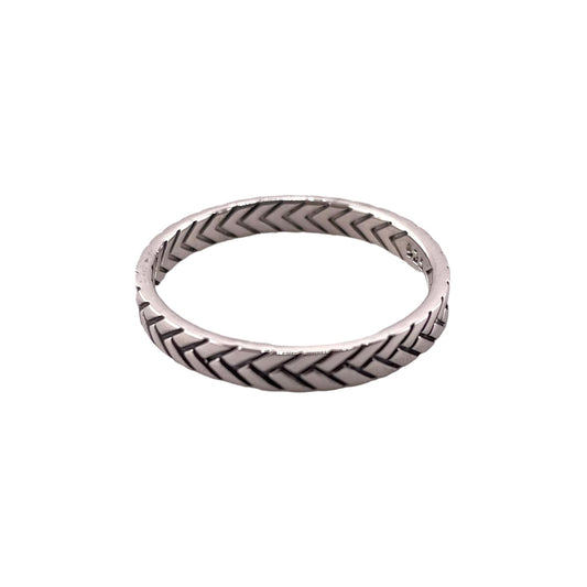 Braided Arrow 3mm Band Ring Sterling Silver