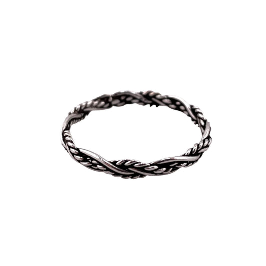 Rope Plain Twist 3mm Band Ring Sterling Silver