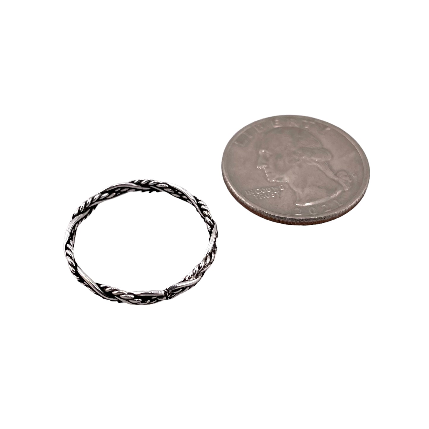 Rope Plain Twist 3mm Band Ring Sterling Silver