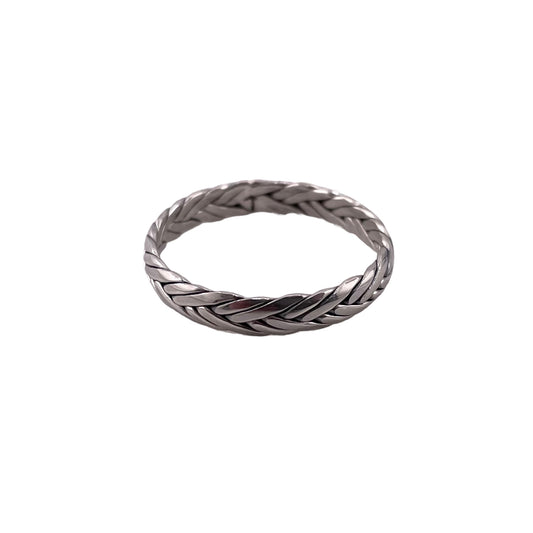 Braided Wheat 4mm Band Ring Sterling Silver
