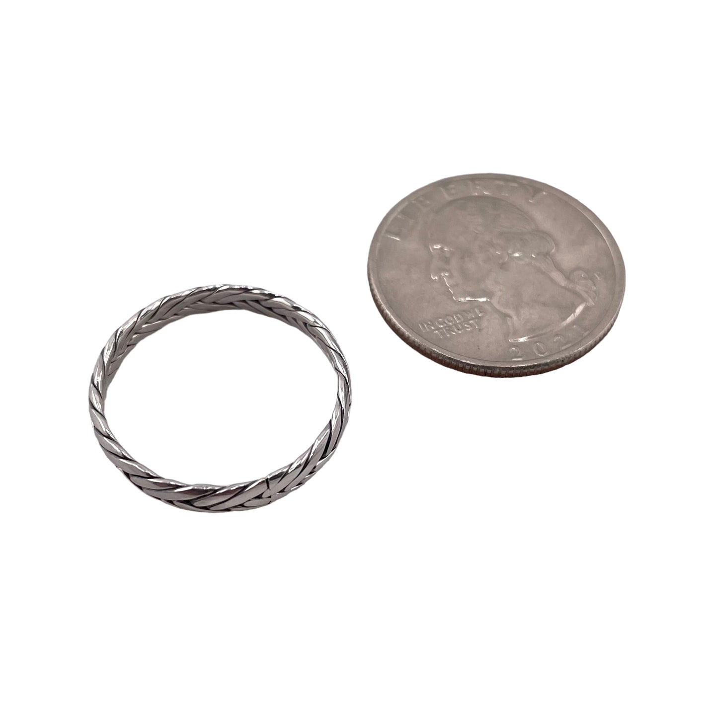Braided Wheat 4mm Band Ring Sterling Silver