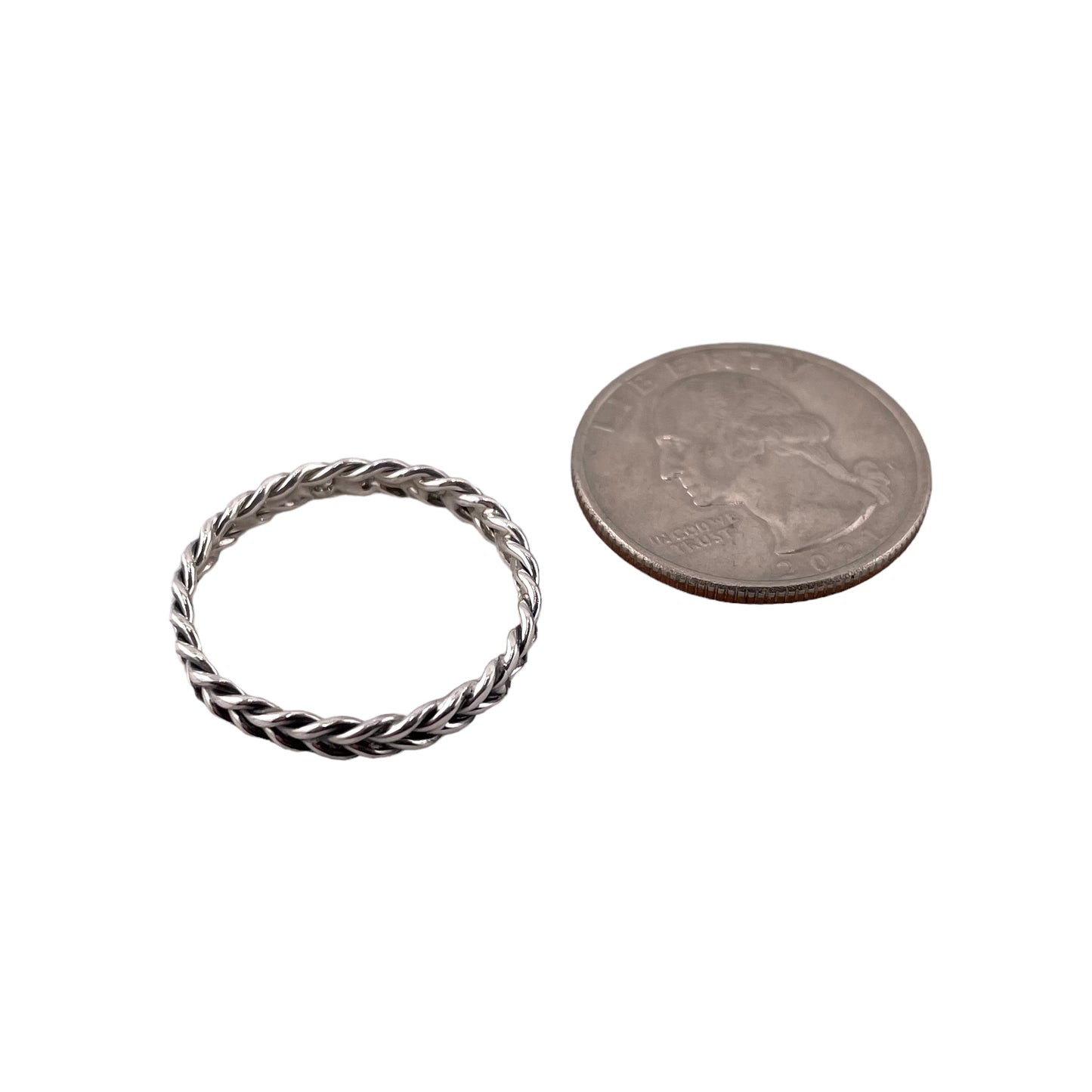 Braided Franco 3mm Band Ring Sterling Silver