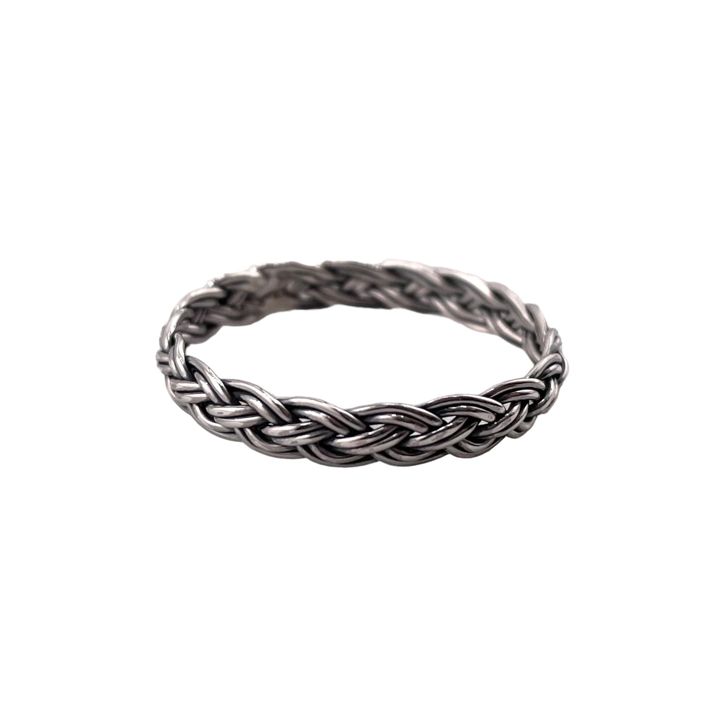Braided Twine 3mm Band Ring Sterling Silver