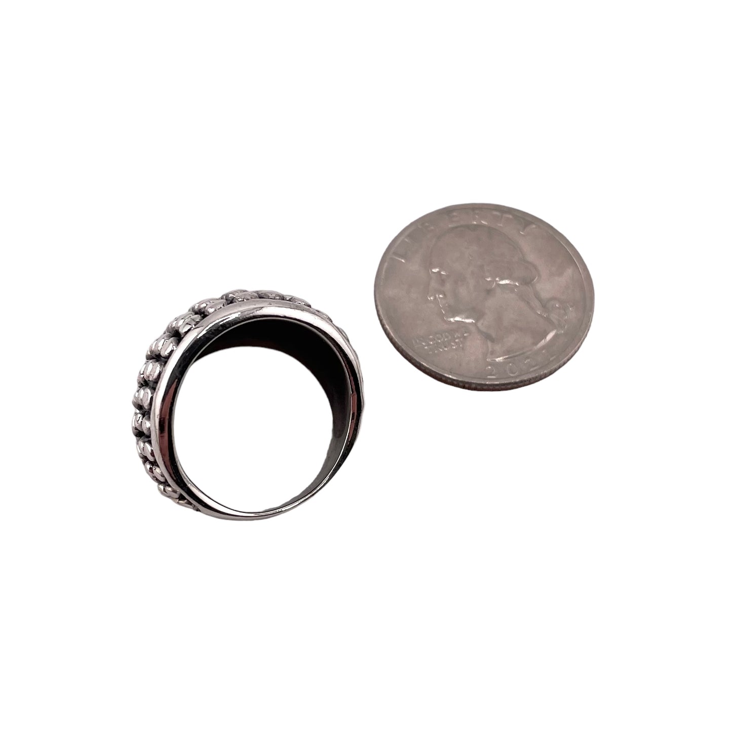Ball Dot Drop Ring Sterling Silver