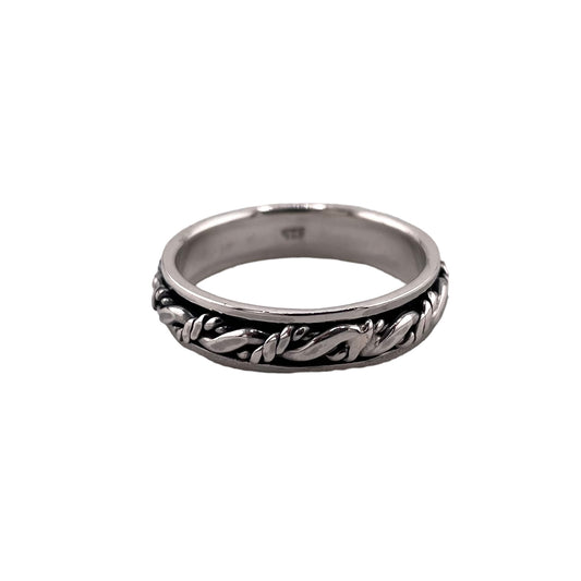 Twisted Vine Spinner 5mm Band Ring Sterling Silver