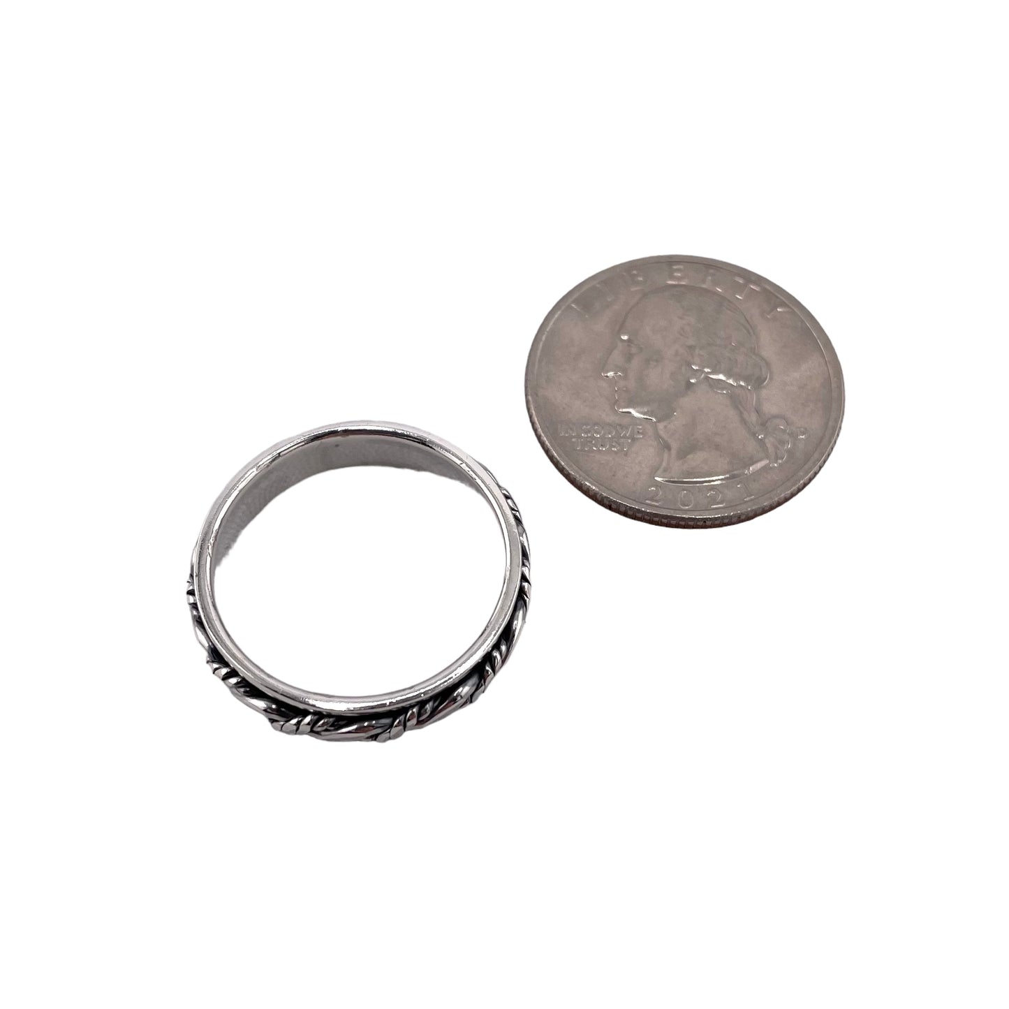 Twisted Vine Spinner 5mm Band Ring Sterling Silver