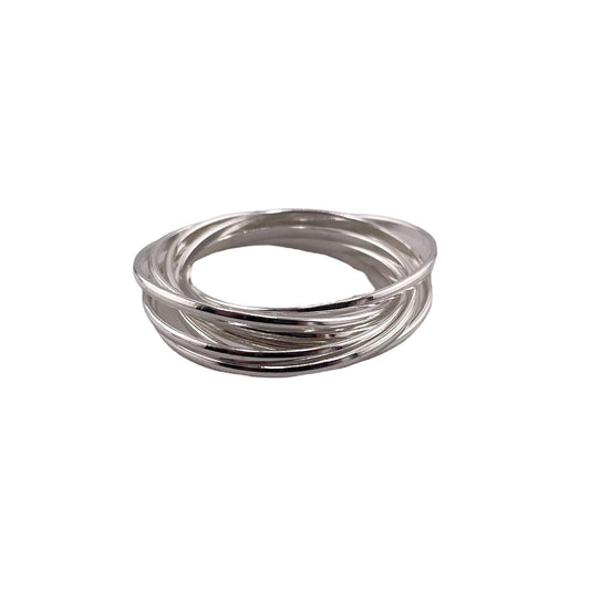 7-Band 1mm Interlocking Ring Sterling Silver