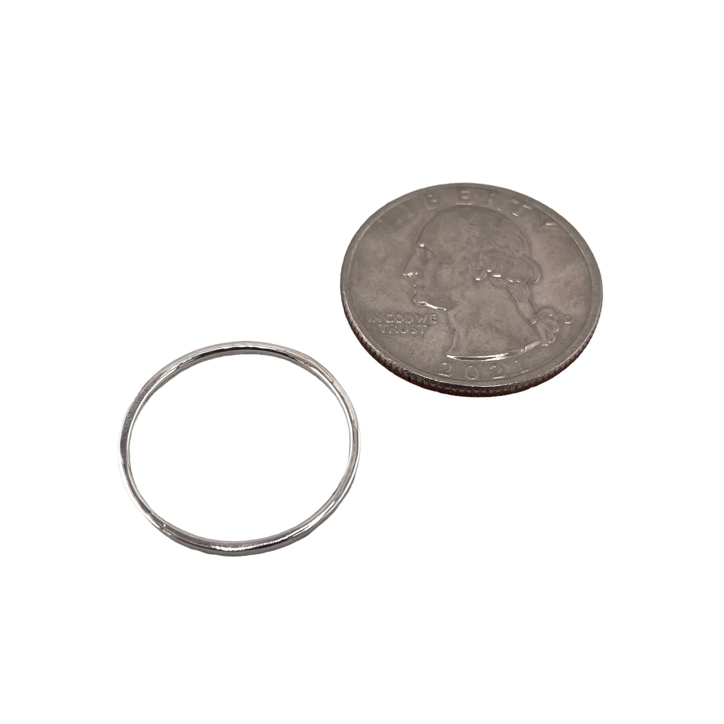 Square Flat 1mm Band Ring Sterling Silver