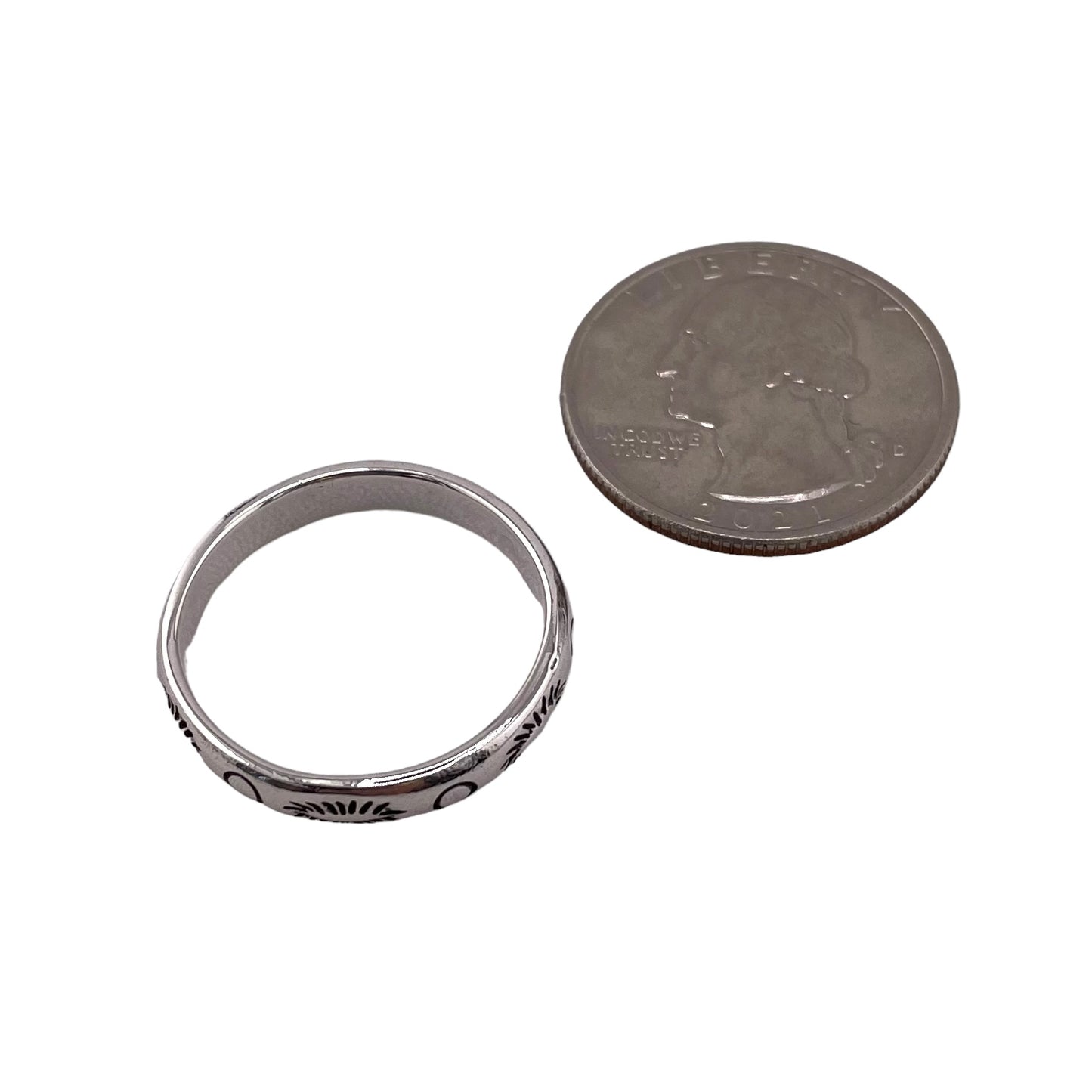 Stamped 4mm Band Ring Sterling Silver