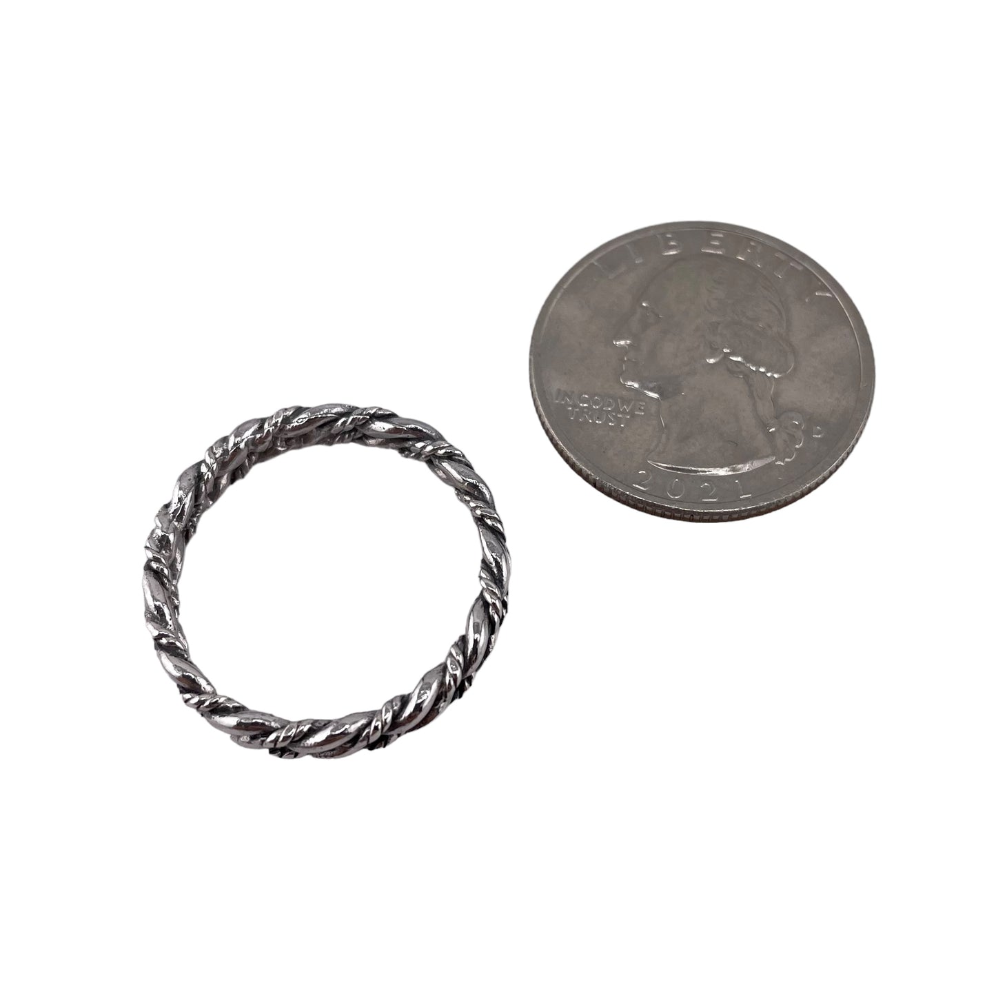 Double Rope Twist 4mm Band Ring Sterling Silver