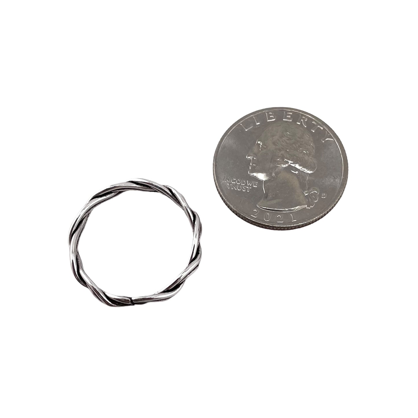 Braided Twine Rope Ring Sterling Silver