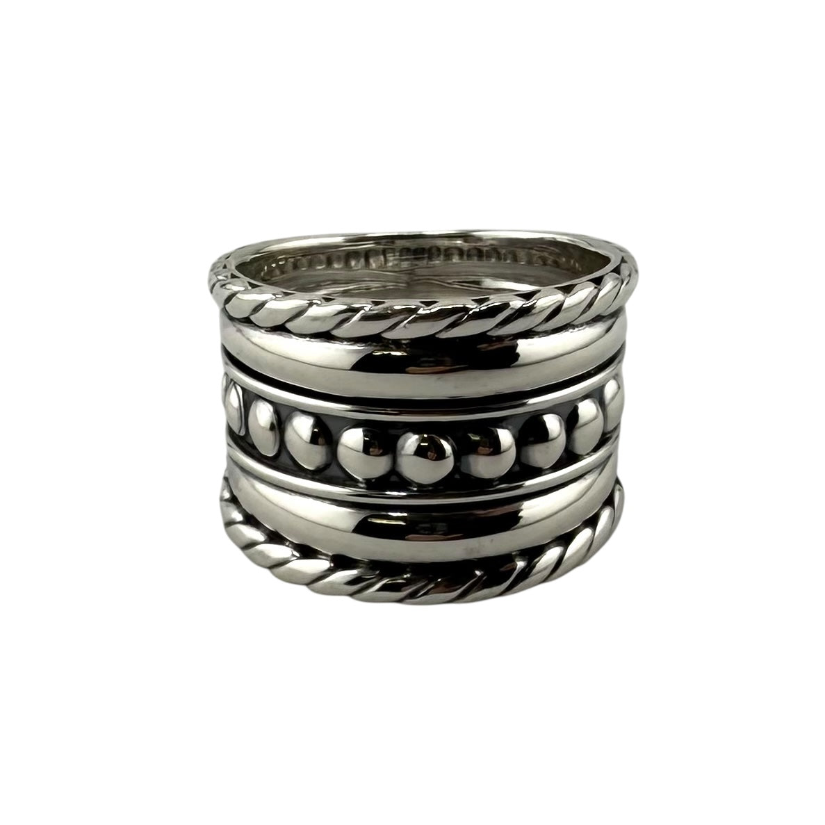 Braid Ball Dot Ring Sterling Silver