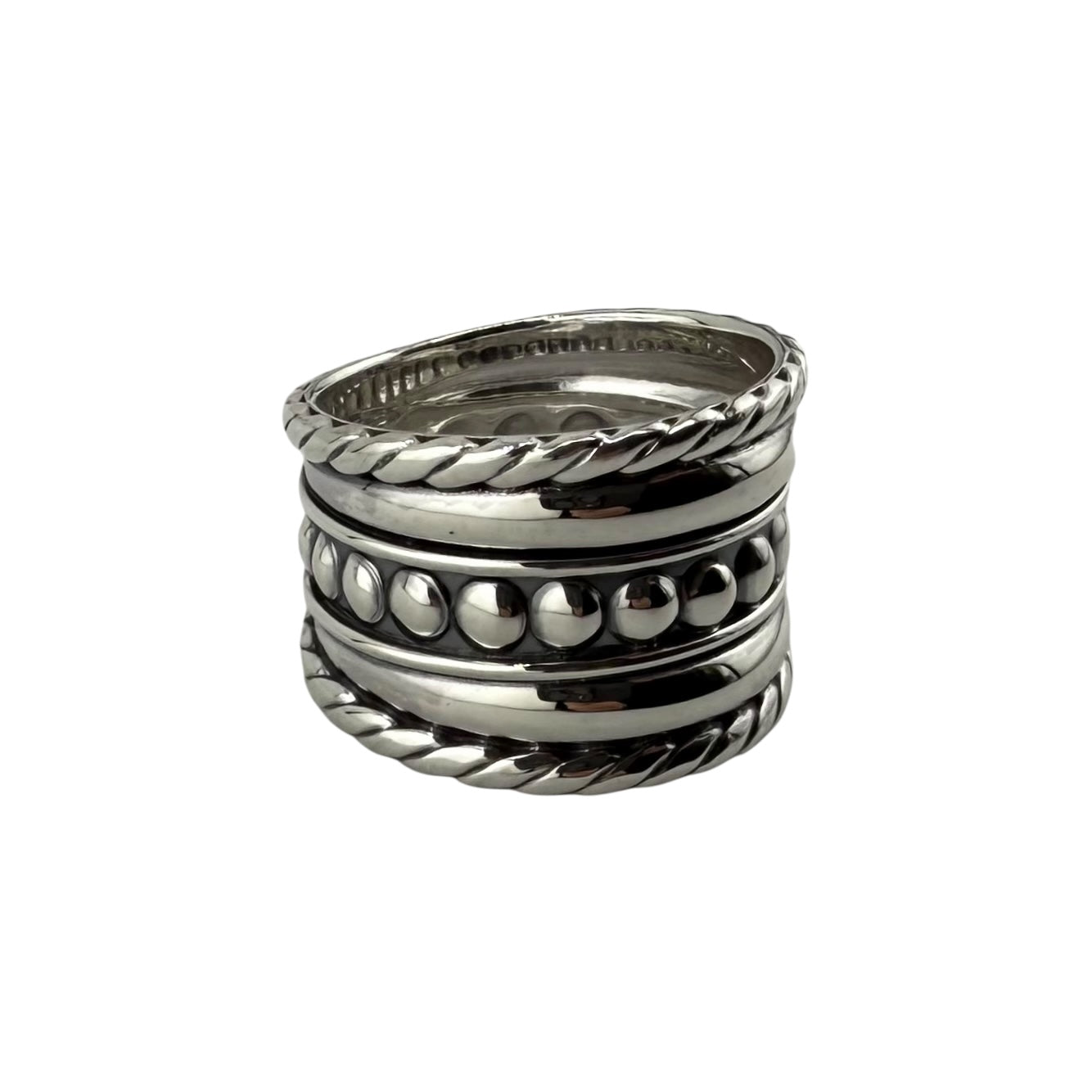 Braid Ball Dot Ring Sterling Silver