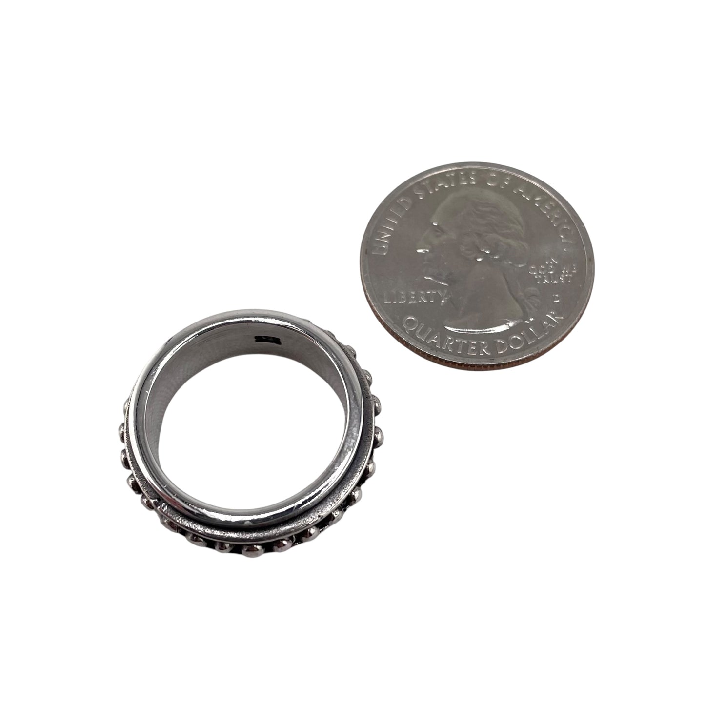 Bead Row Spinner Ring Sterling Silver
