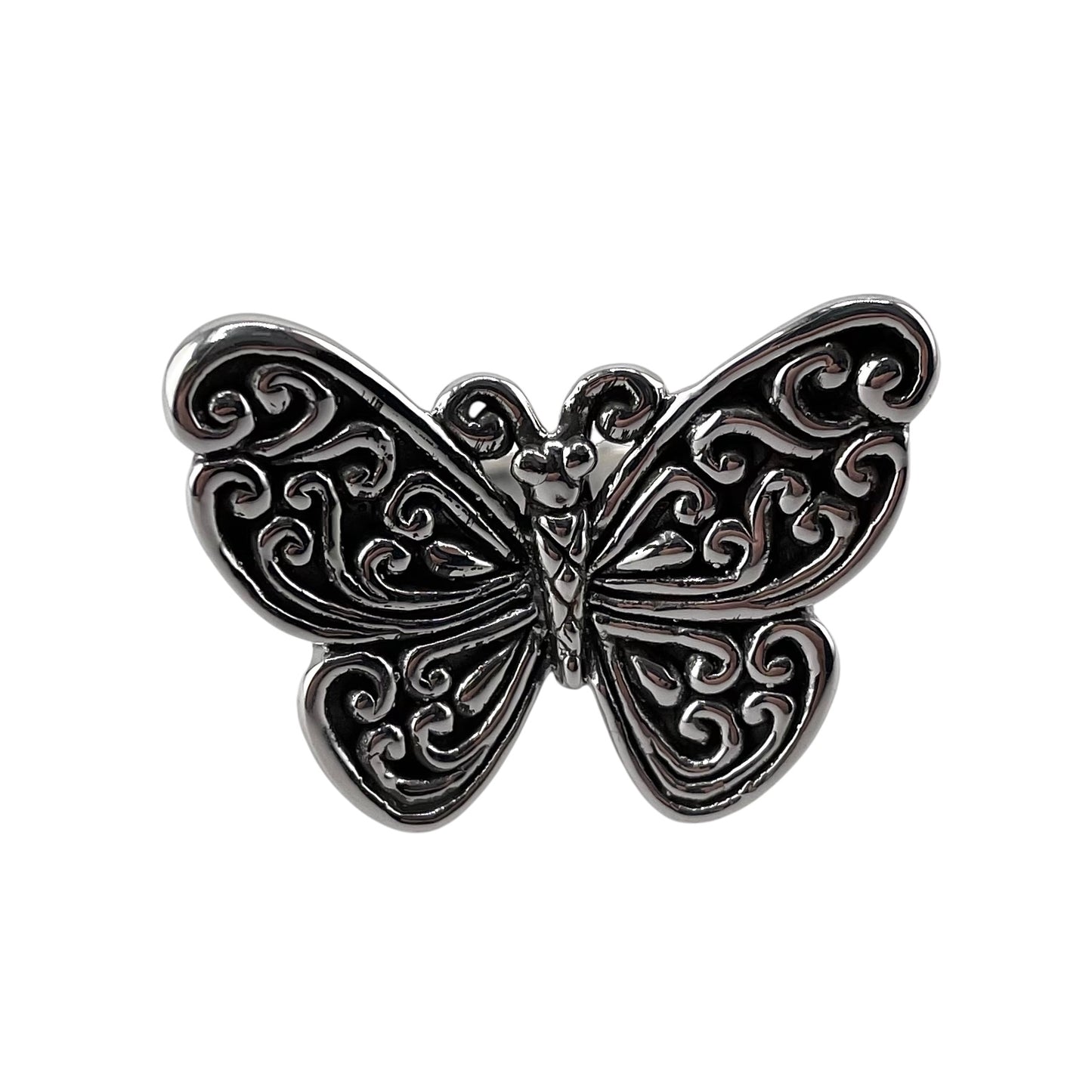 Butterfly Pattern Ring Sterling Silver