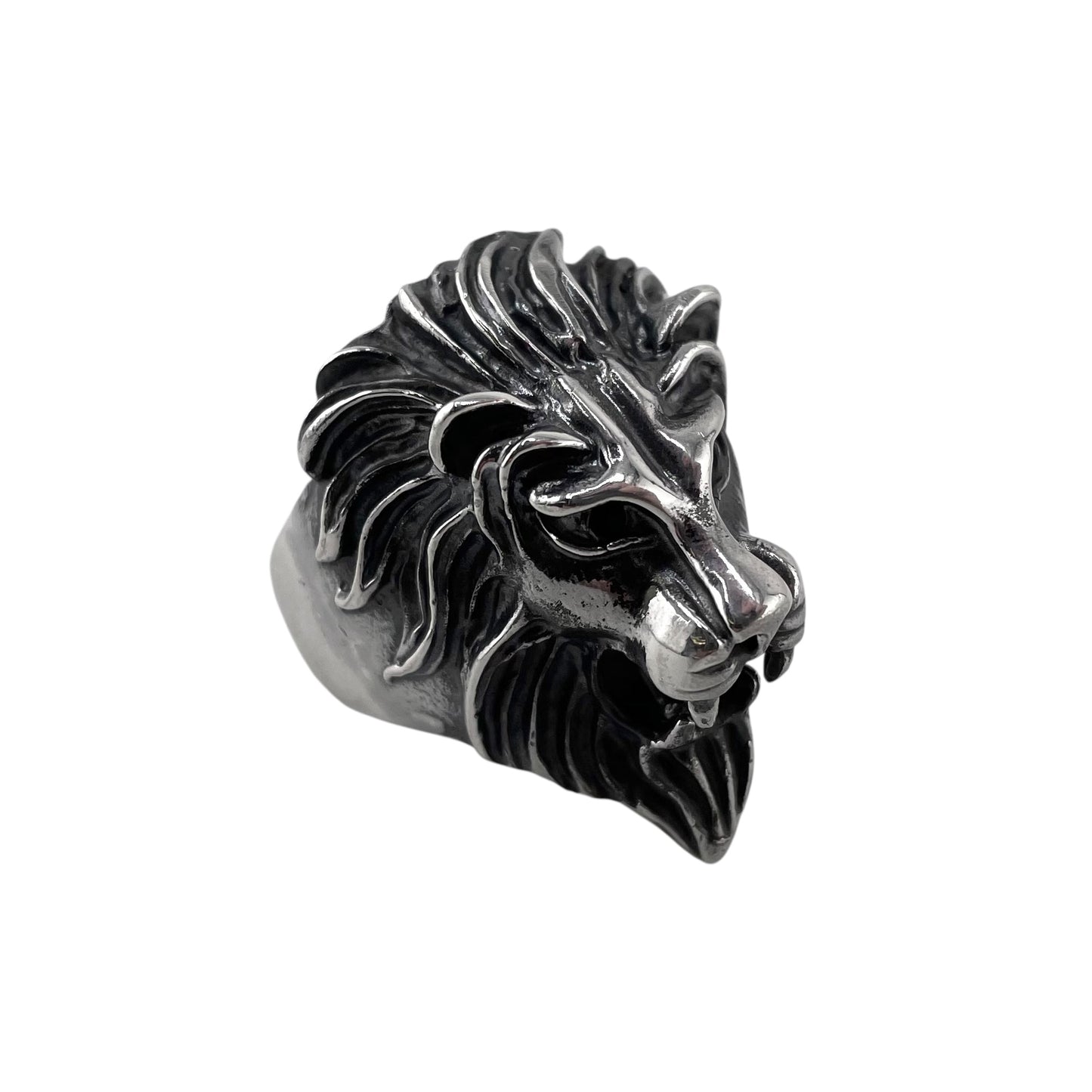 Lion Head Ring Sterling Silver