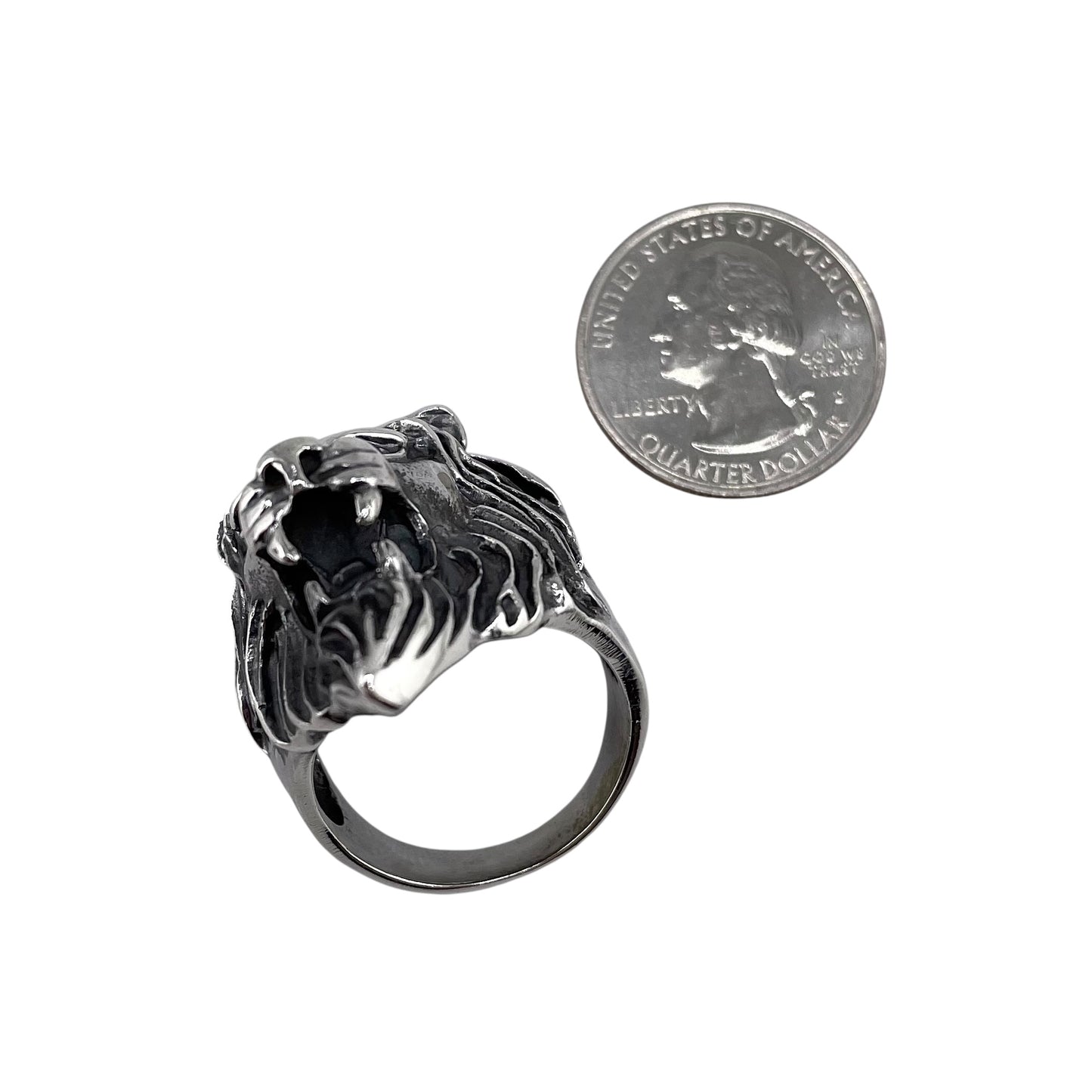 Lion Head Ring Sterling Silver