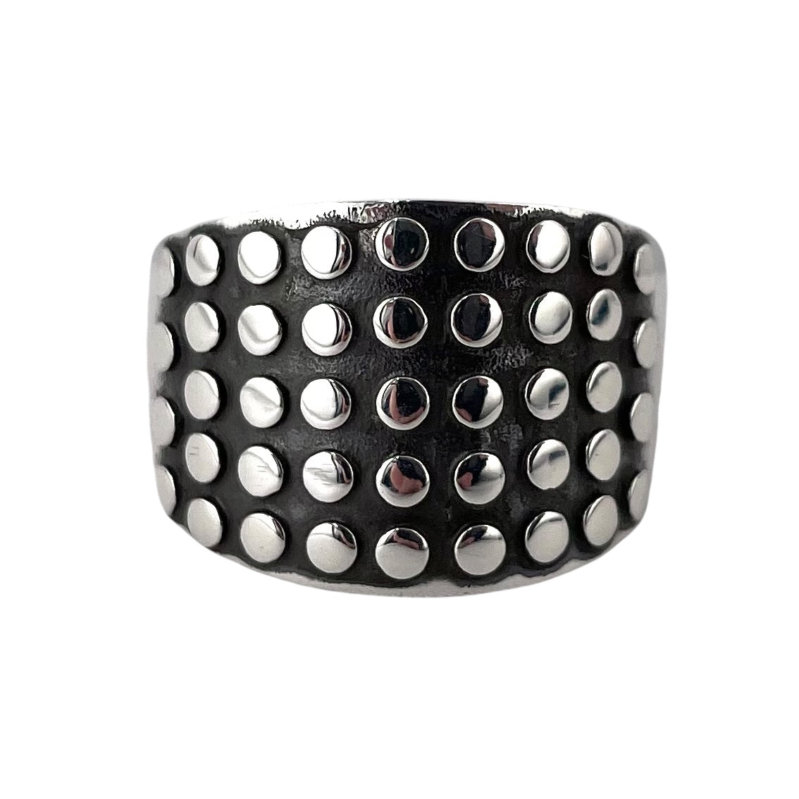 Round Bead Row Ring Sterling Silver
