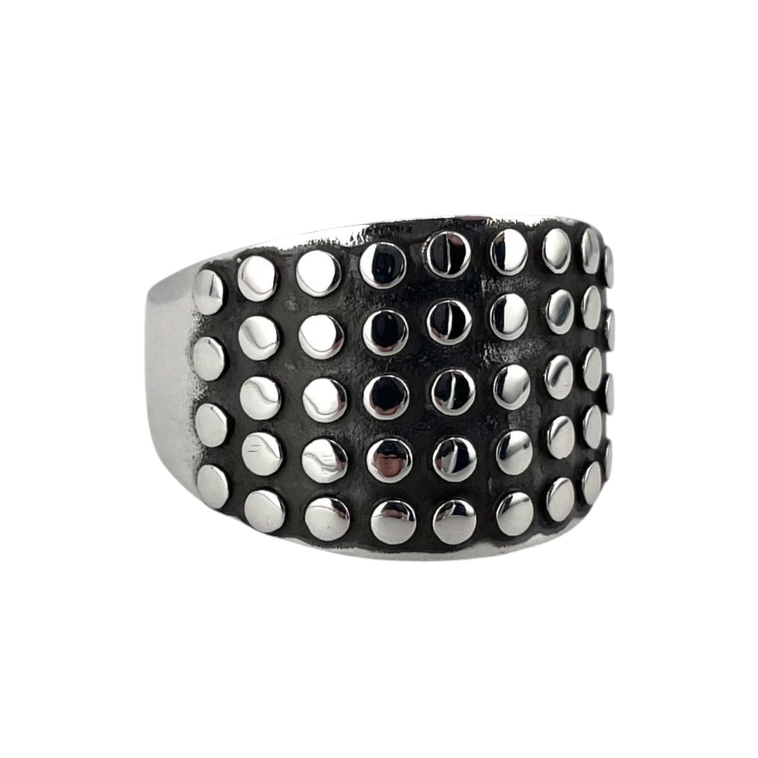 Round Bead Row Ring Sterling Silver
