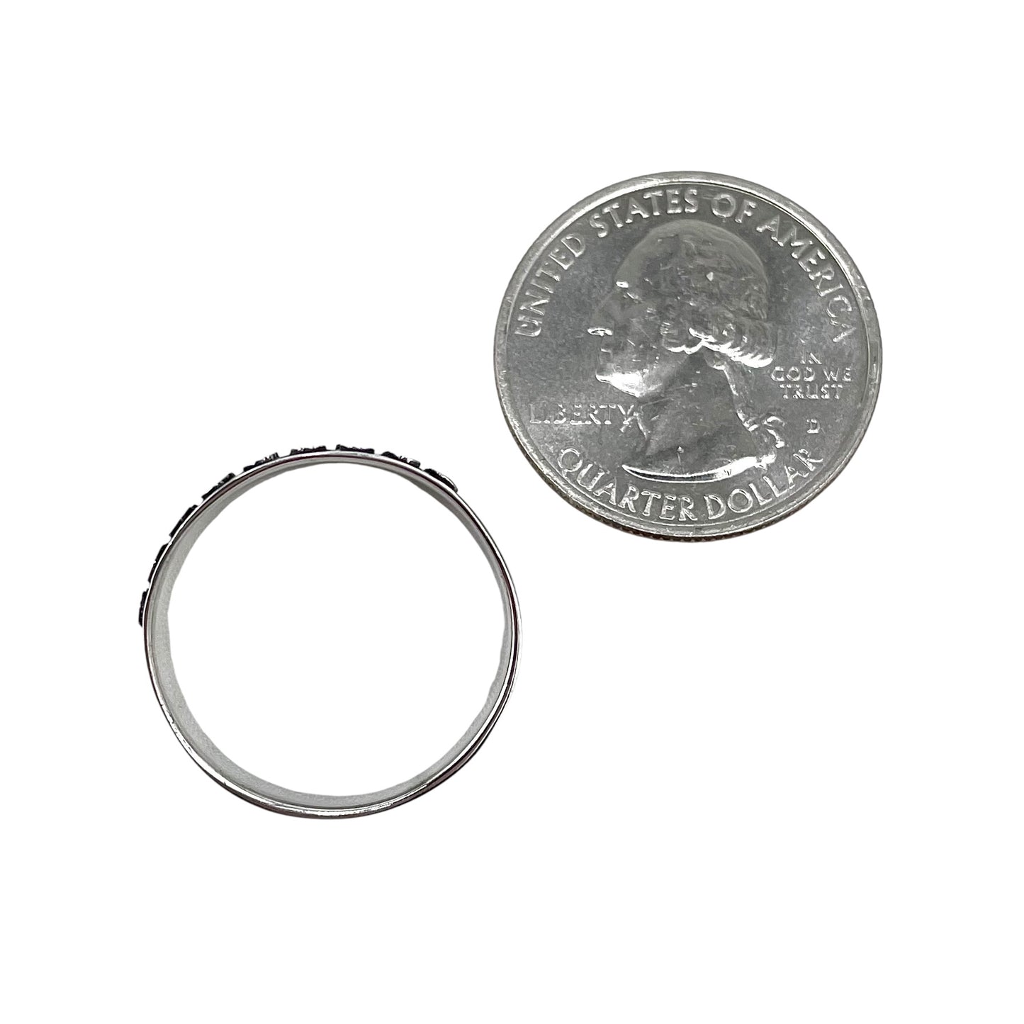 Round Bead Row Ring Sterling Silver