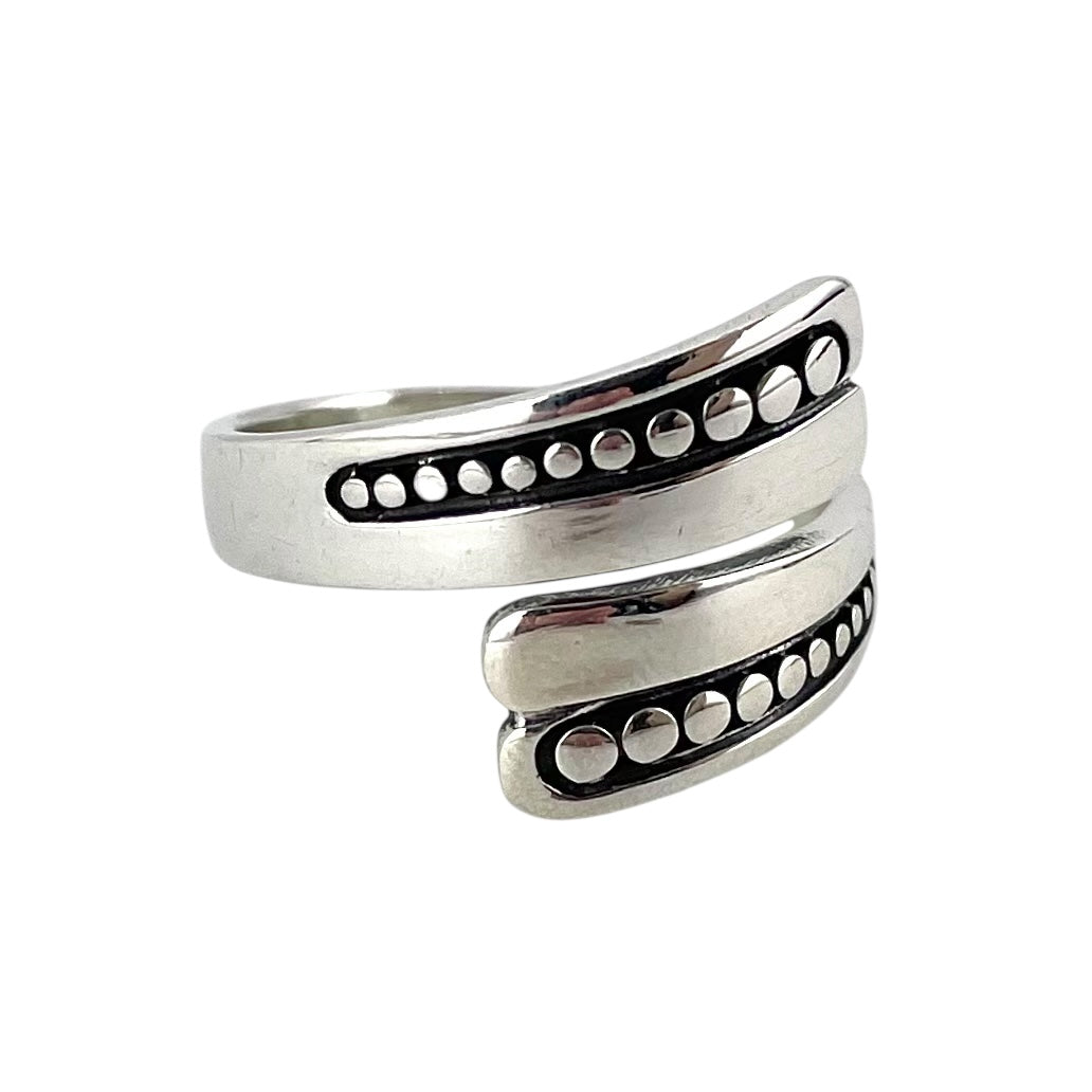 Round Dot Wrap Ring Sterling Silver