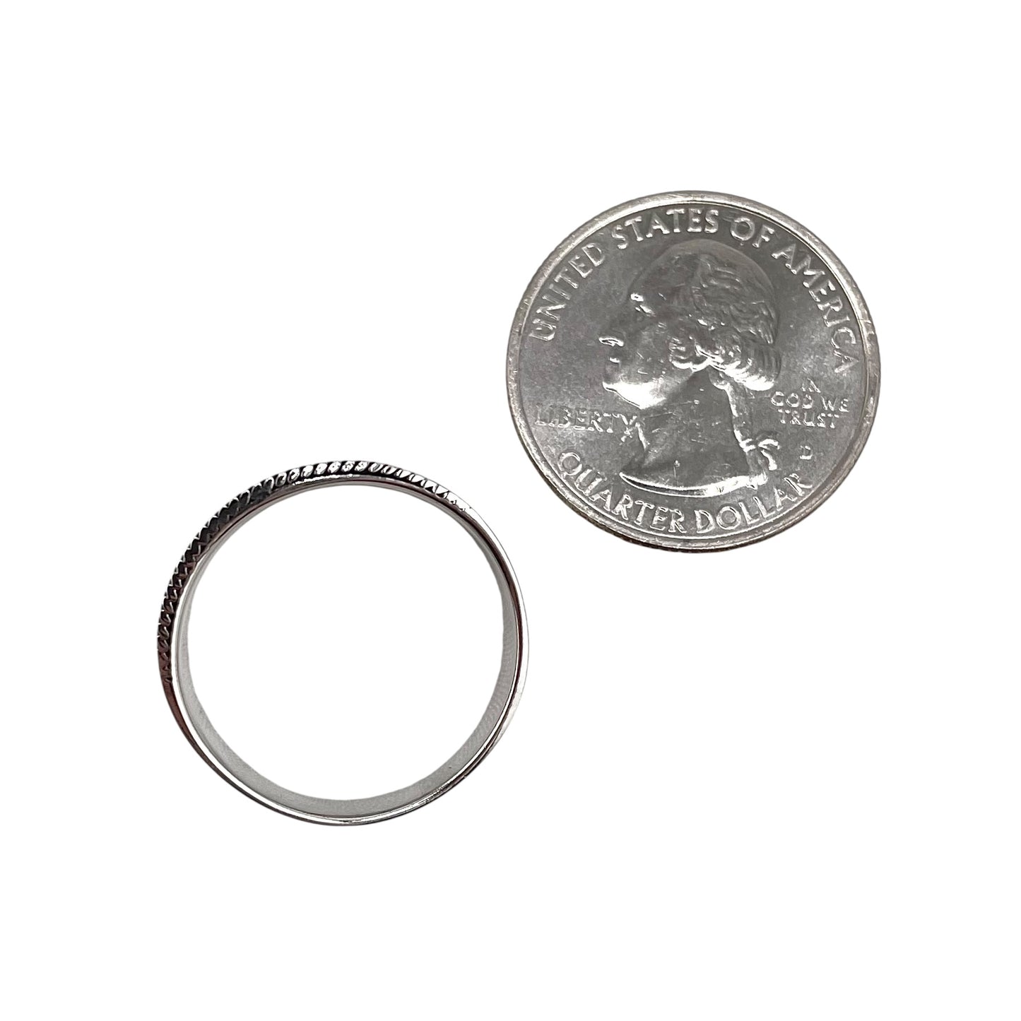 Circle Dot Row Ring Sterling Silver