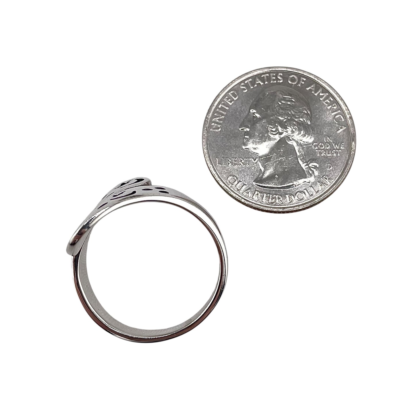 Circle Moon Star Ring Sterling Silver