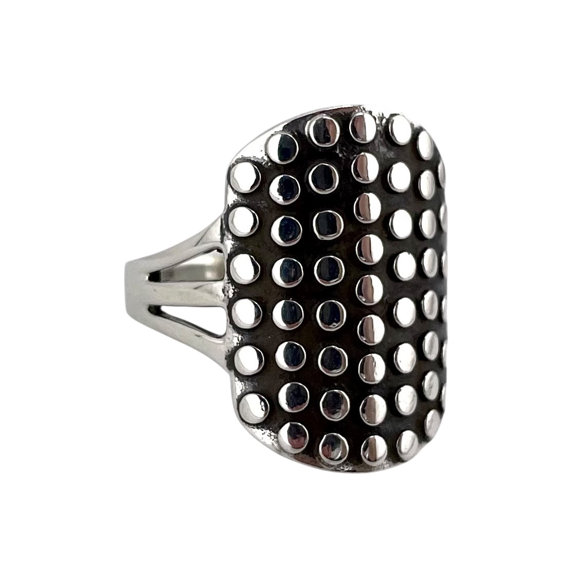 Circle Dot Bead Row Ring Sterling Silver