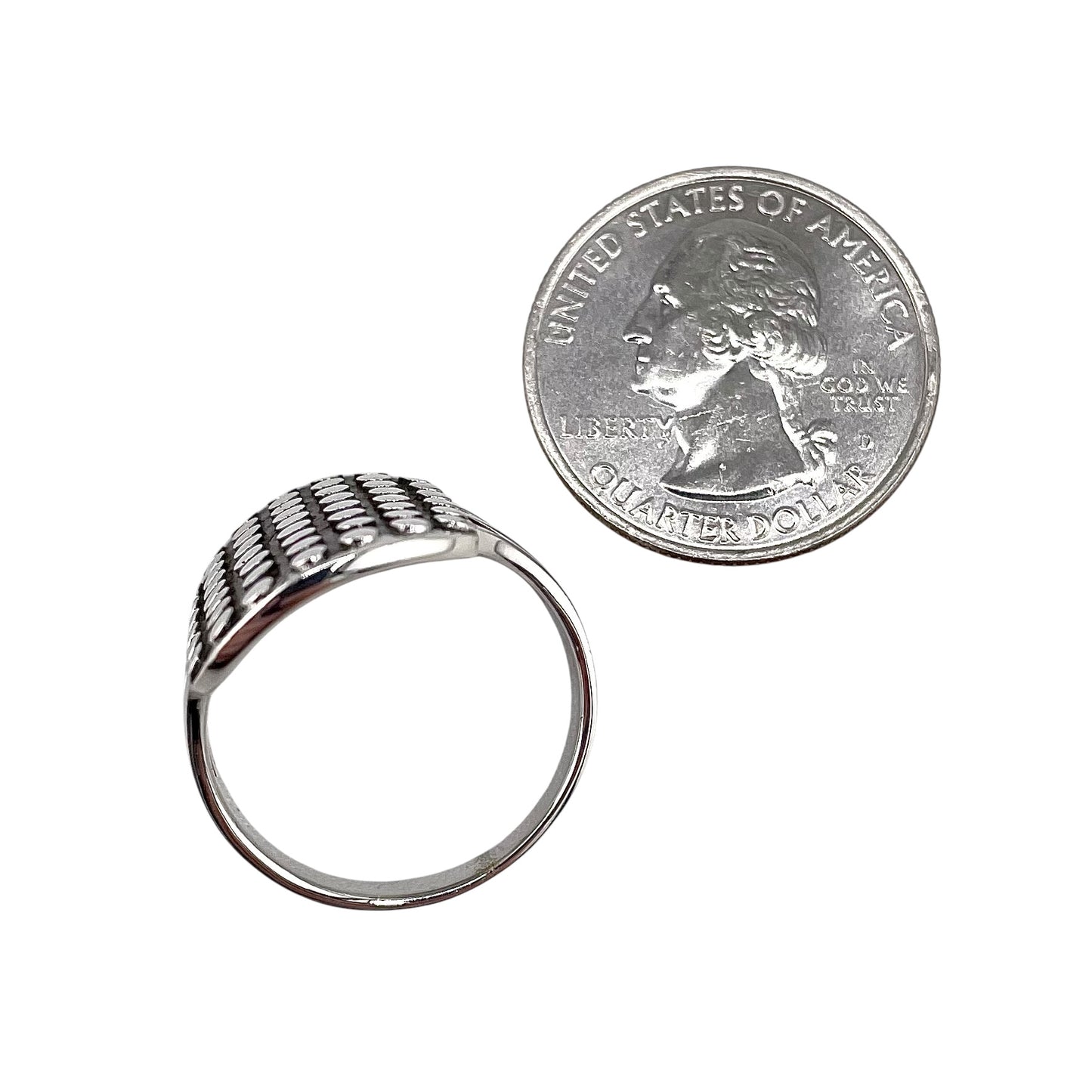 Circle Dot Bead Row Ring Sterling Silver
