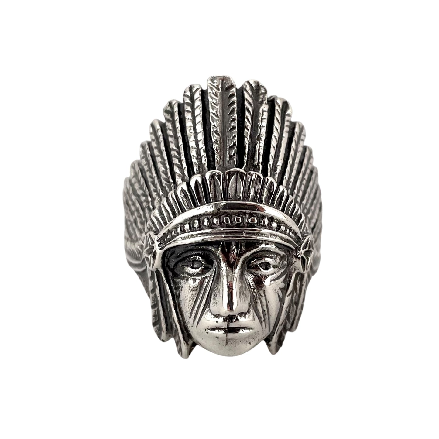 Indian Chief Ring Sterling Silver