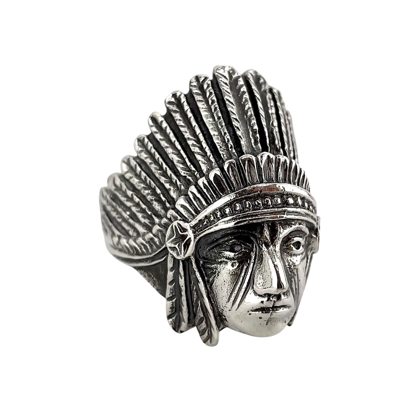 Indian Chief Ring Sterling Silver