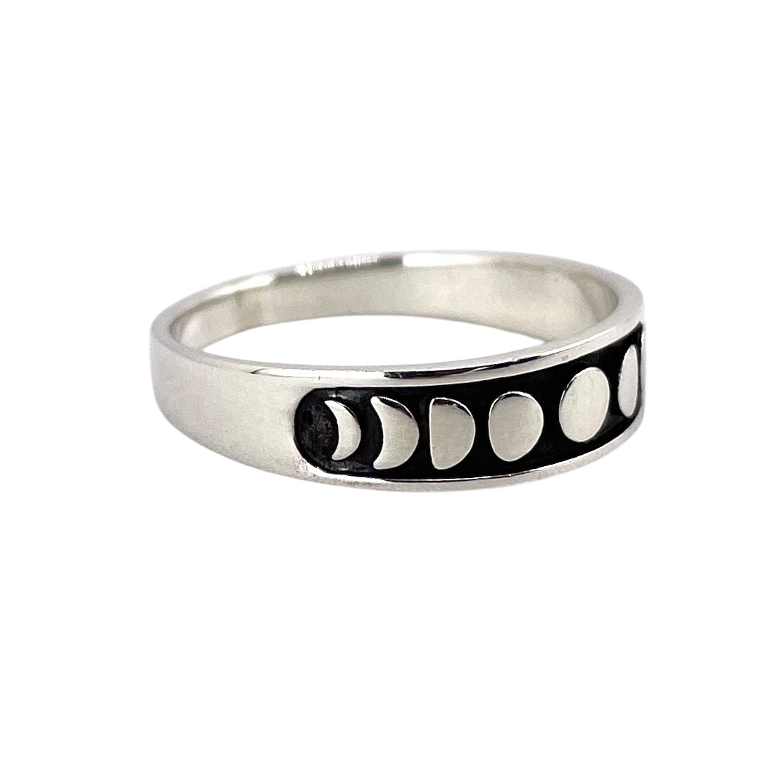 Moon Phase Ring Sterling Silver