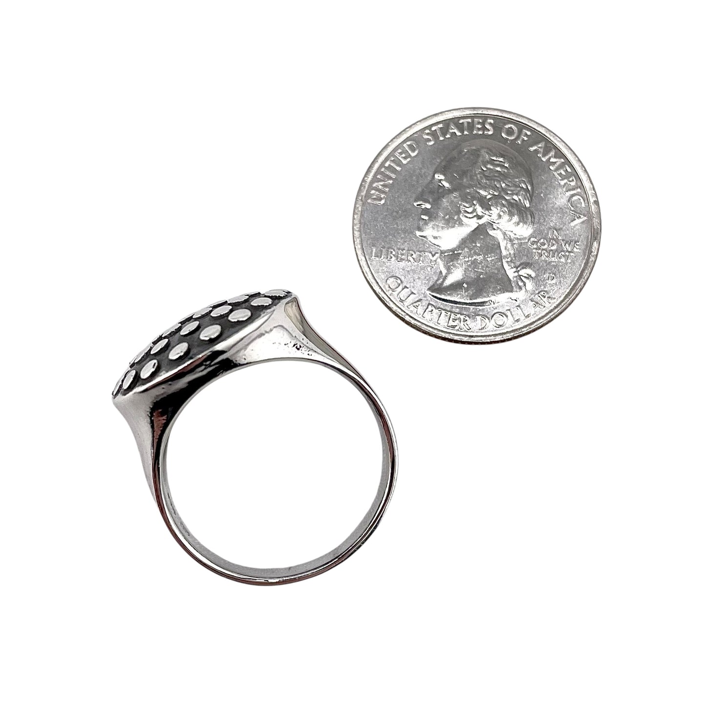 Circle Round Dot Ring Sterling Silver