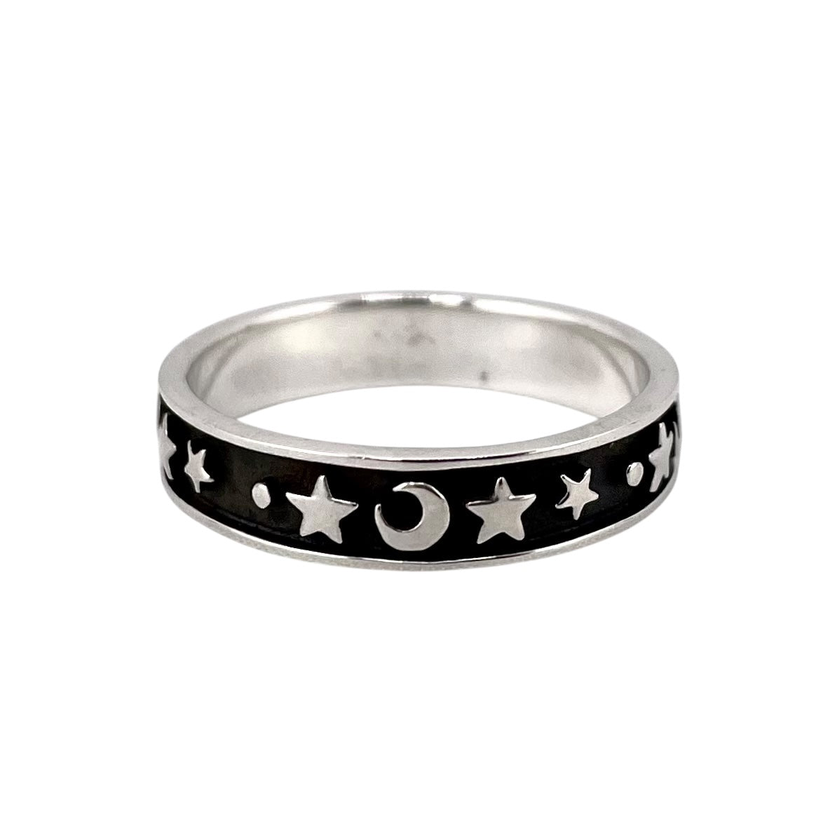 Star Moon Ring Sterling Silver
