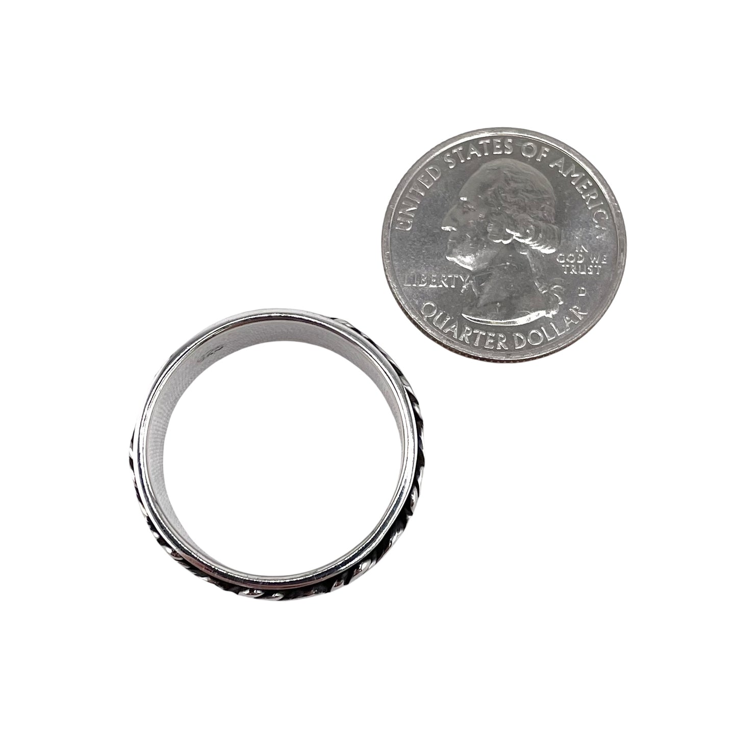 Rope Knot Spinner Ring Sterling Silver