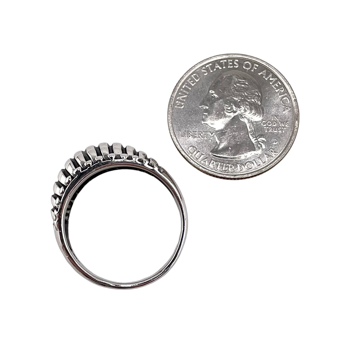 Bead Row Ring Sterling Silver