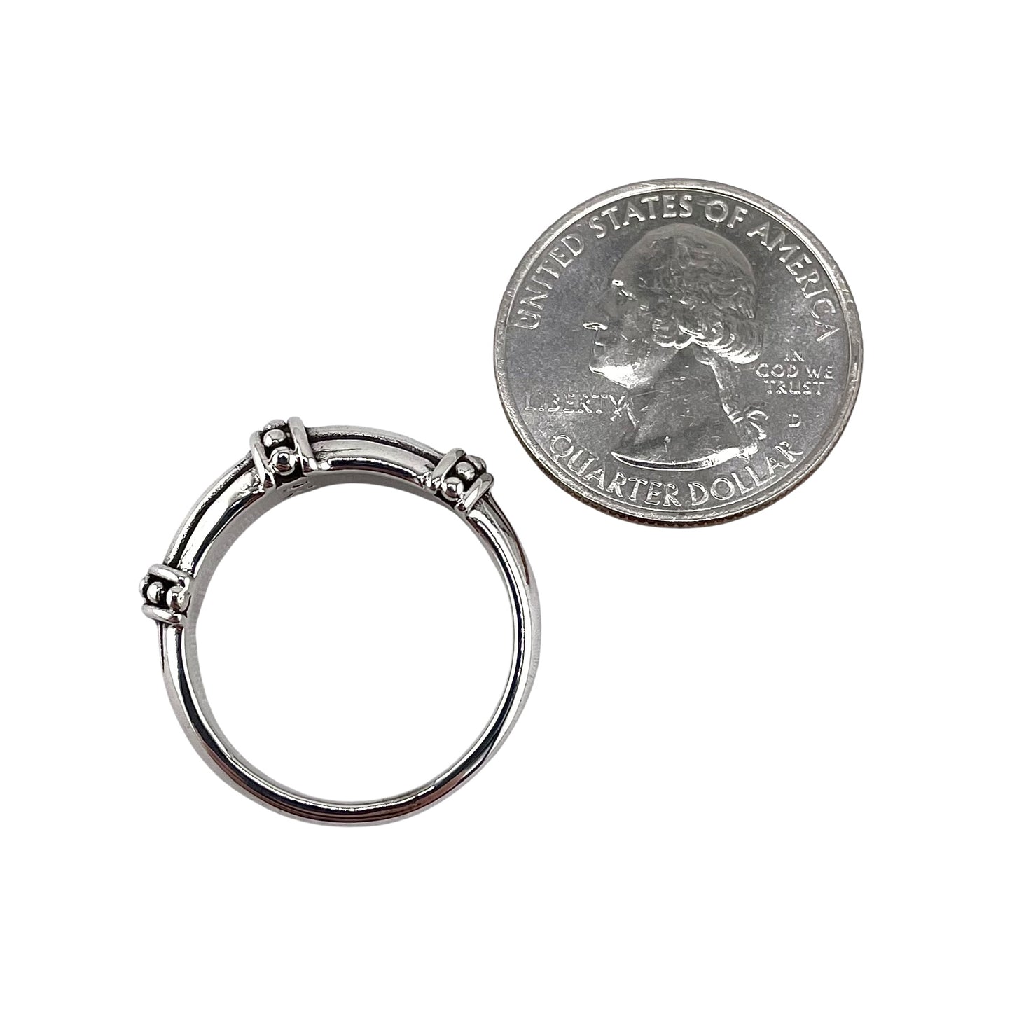 Bead Bar Ring Sterling Silver