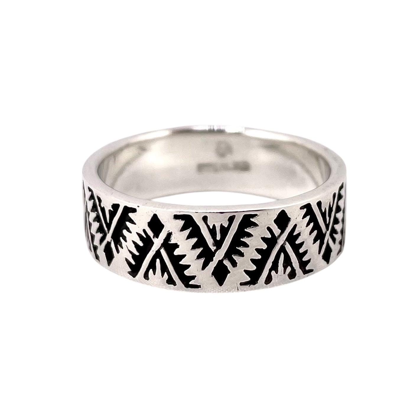 Pyramid Fire Ring Sterling Silver
