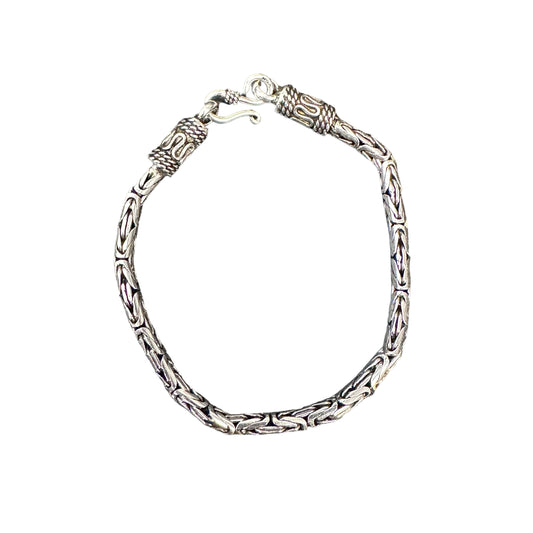 Bali Byzantine 3mm Sterling Silver Bracelet Chain Necklace