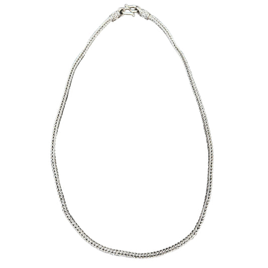 Bali Foxtail 3mm Sterling Silver Bracelet Chain Necklace
