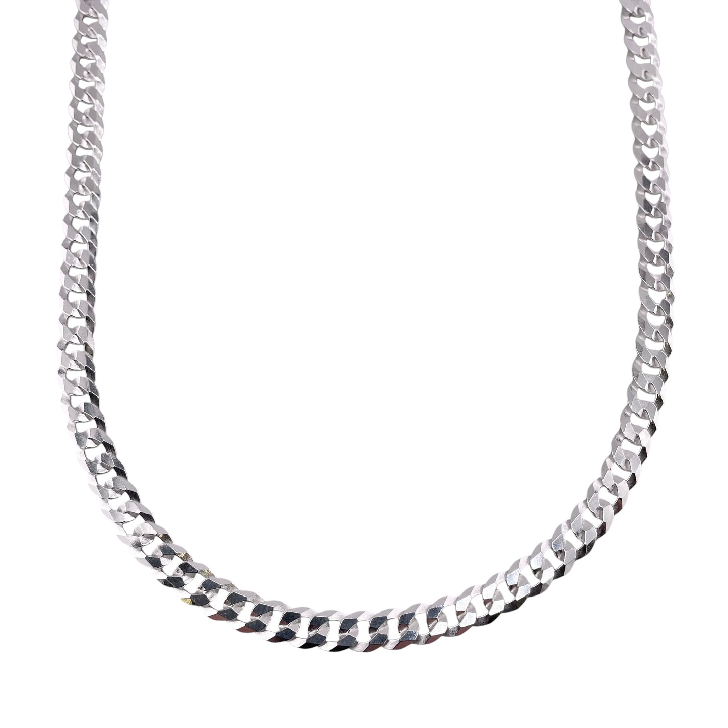 Sterling Silver Super Flat Curb 150 5.4mm Bracelet Chain Italian Italy Solid Mens Jewelry